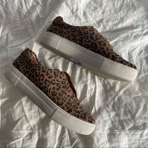 J/SLIDES Leopard Laceless Slip On Flatform Sneaker Size 9 - Picture 3 of 10